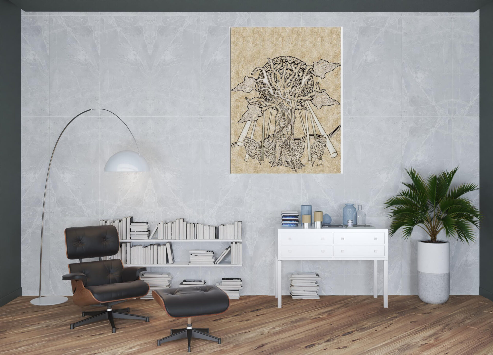 40-Inch Modern Acrylic Trees Canvas Wall Art 2 40-Inch Modern Acrylic Trees Canvas Wall Art - Image 2