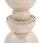 Natural Mango Wood Round Accent Table with Rubber Feet Protection 13 Natural Mango Wood Round Accent Table with Rubber Feet Protection