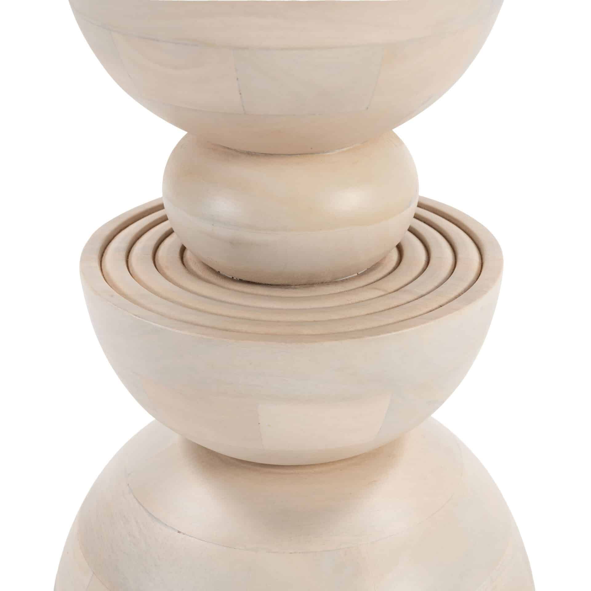 Natural Mango Wood Round Accent Table with Rubber Feet Protection 5 Natural Mango Wood Round Accent Table with Rubber Feet Protection - Image 5