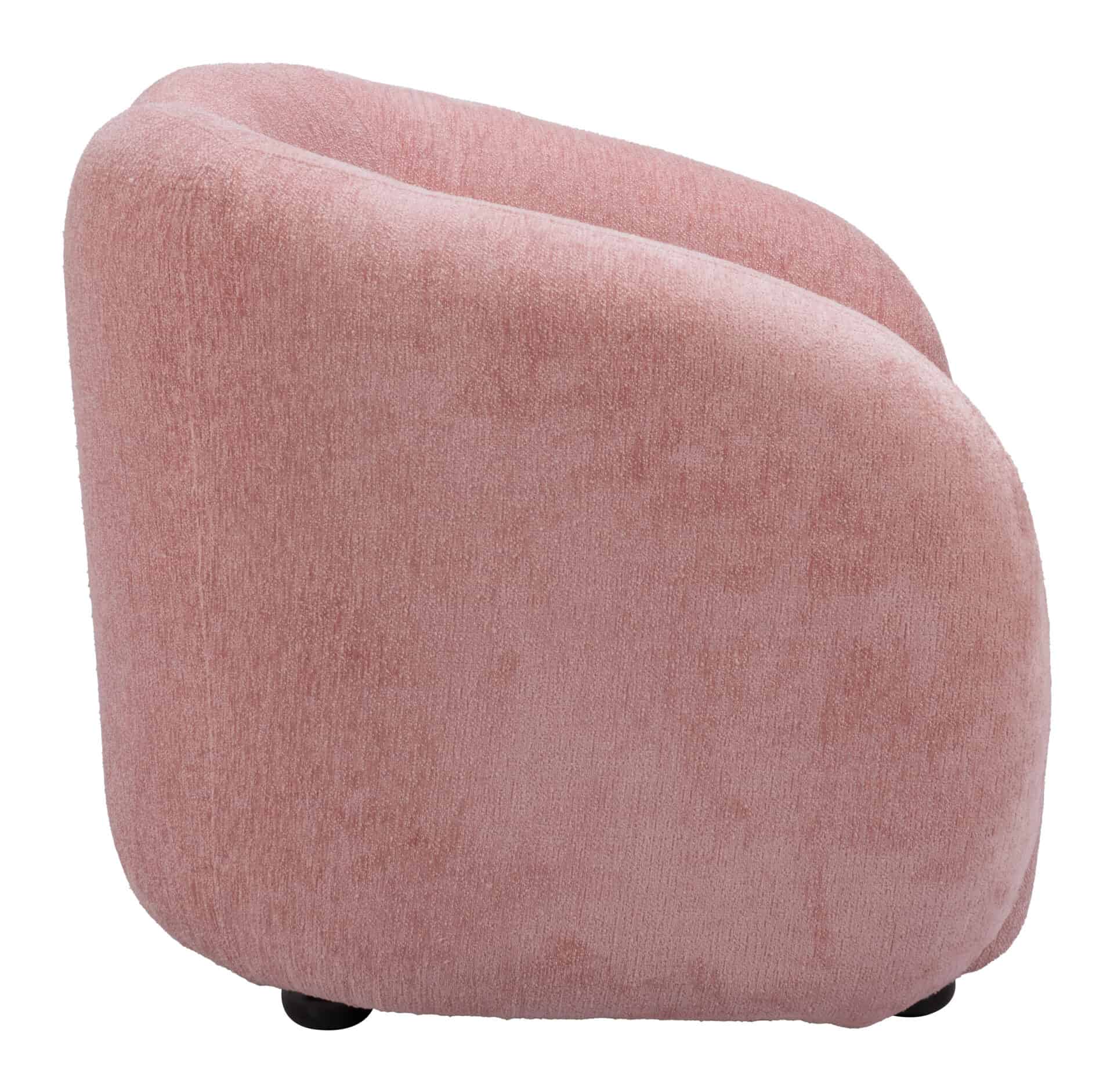 Plush Velvet Accent Chair with Birch Wood Legs - Mauve Pink 3 Plush Velvet Accent Chair with Birch Wood Legs - Mauve Pink - Image 3