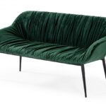 56" Green Velvet Upholstered Dining Bench with Black Metal Frame 11 56" Green Velvet Upholstered Dining Bench with Black Metal Frame