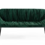 56" Green Velvet Upholstered Dining Bench with Black Metal Frame 9 56" Green Velvet Upholstered Dining Bench with Black Metal Frame