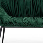 56" Green Velvet Upholstered Dining Bench with Black Metal Frame 12 56" Green Velvet Upholstered Dining Bench with Black Metal Frame