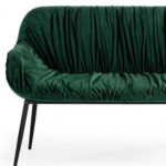 56" Green Velvet Upholstered Dining Bench with Black Metal Frame 13 56" Green Velvet Upholstered Dining Bench with Black Metal Frame