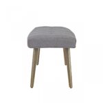 47" Gray Linen Blend Tufted Dining Bench with Brass Frame