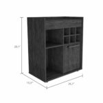 Smokey Oak Modern Bar Cabinet with Door and Cubbies 14 Smokey Oak Modern Bar Cabinet with Door and Cubbies