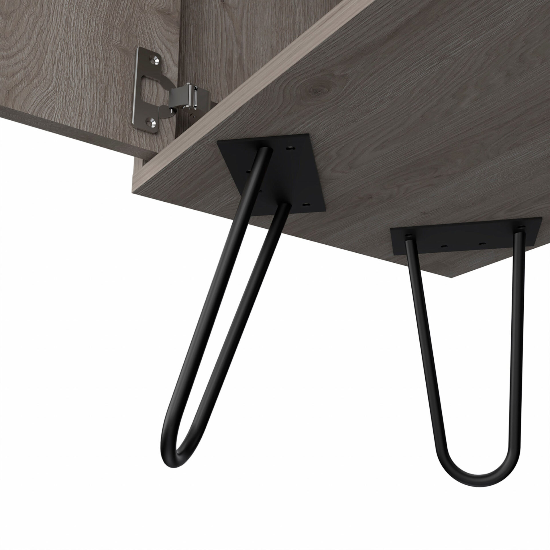 Light Gray Contemporary Bar Cabinet with Two Door Panels 3 Light Gray Contemporary Bar Cabinet with Two Door Panels - Image 3