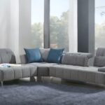Gray Modular L-Shaped Three-Piece Corner Sectional with Silver Legs 5 Gray Modular L-Shaped Three-Piece Corner Sectional with Silver Legs