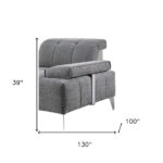 Gray Modular L-Shaped Three-Piece Corner Sectional with Silver Legs 8 Gray Modular L-Shaped Three-Piece Corner Sectional with Silver Legs
