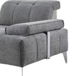 Gray Modular L-Shaped Three-Piece Corner Sectional with Silver Legs 6 Gray Modular L-Shaped Three-Piece Corner Sectional with Silver Legs