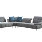Gray Modular L-Shaped Three-Piece Corner Sectional with Silver Legs 7 Gray Modular L-Shaped Three-Piece Corner Sectional with Silver Legs