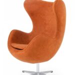 Stylish Mid Century Dark Orange Swivel Accent Chair