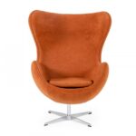 Stylish Mid Century Dark Orange Swivel Accent Chair