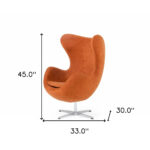 Stylish Mid Century Dark Orange Swivel Accent Chair