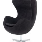 Mid Century Black Fabric Swivel Accent Chair, No Assembly Needed