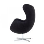 Mid Century Black Fabric Swivel Accent Chair, No Assembly Needed