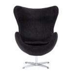 Mid Century Black Fabric Swivel Accent Chair, No Assembly Needed