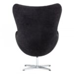 Mid Century Black Fabric Swivel Accent Chair, No Assembly Needed