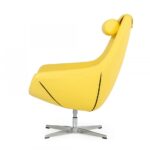 Modern Yellow Faux Leather and Steel Swivel Chair 12 Modern Yellow Faux Leather and Steel Swivel Chair
