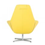 Modern Yellow Faux Leather and Steel Swivel Chair 14 Modern Yellow Faux Leather and Steel Swivel Chair