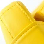 Modern Yellow Faux Leather and Steel Swivel Chair 16 Modern Yellow Faux Leather and Steel Swivel Chair