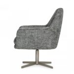 Industrial Dark Grey Swivel Chair with Wing Armrest Design