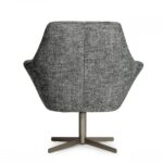 Industrial Dark Grey Swivel Chair with Wing Armrest Design