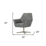 Industrial Dark Grey Swivel Chair with Wing Armrest Design