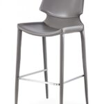 30 Inch Gray Faux Leather Low Back Bar Stools (Set of 2)