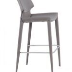30 Inch Gray Faux Leather Low Back Bar Stools (Set of 2)
