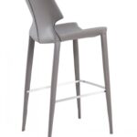 30 Inch Gray Faux Leather Low Back Bar Stools (Set of 2)