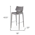 30 Inch Gray Faux Leather Low Back Bar Stools (Set of 2)