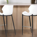 30-Inch Black and White Faux Leather Bar Stools (Set of 2)