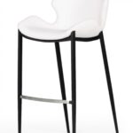 30-Inch Black and White Faux Leather Bar Stools (Set of 2)