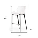 30-Inch Black and White Faux Leather Bar Stools (Set of 2)