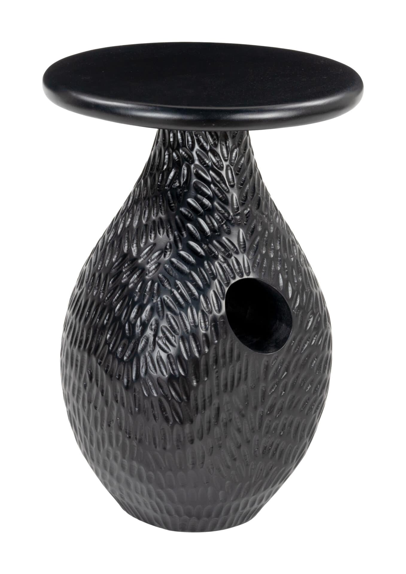 Black Mango Wood Side Table with Rubber Feet for Scratch Protection 1 Black Mango Wood Side Table with Rubber Feet for Scratch Protection