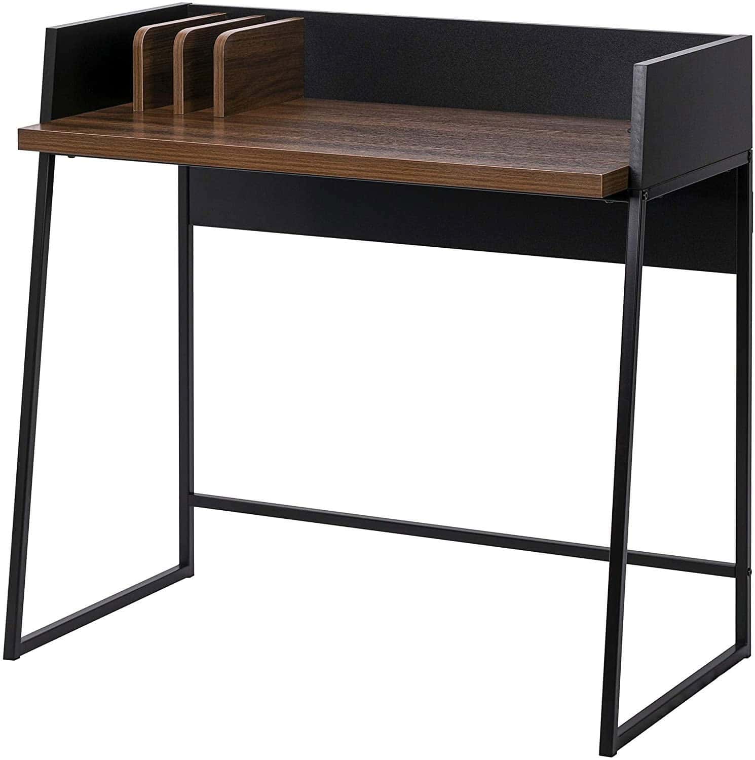 Modern Brown and Black Compact Computer and Writing Desk 1 Modern Brown and Black Compact Computer and Writing Desk