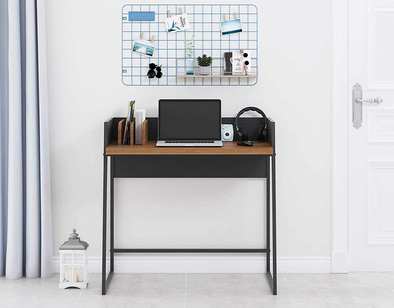 Modern Brown and Black Compact Computer and Writing Desk 4 Modern Brown and Black Compact Computer and Writing Desk - Image 4