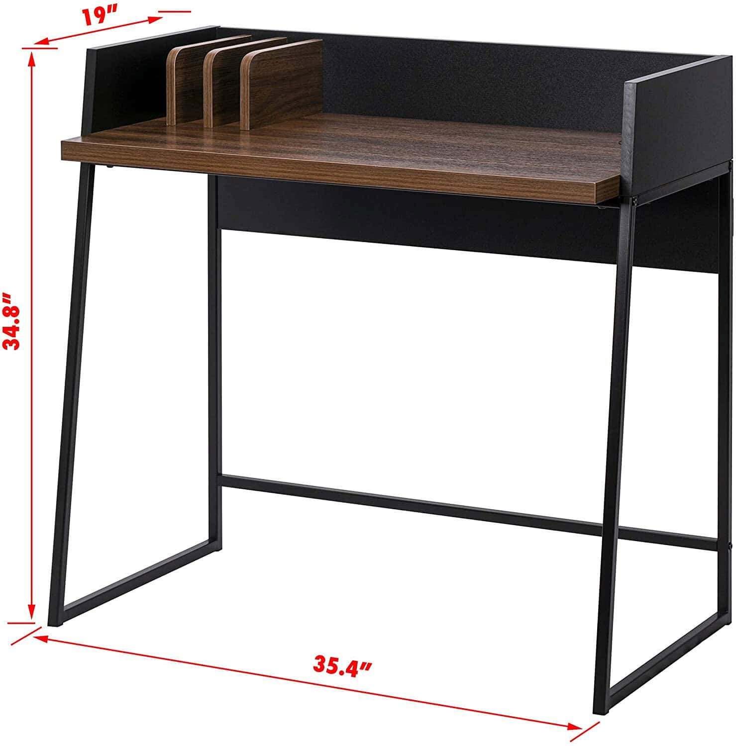 Modern Brown and Black Compact Computer and Writing Desk 5 Modern Brown and Black Compact Computer and Writing Desk - Image 5