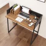Modern Brown and Black Desk with USB Ports and Storage 8 Modern Brown and Black Desk with USB Ports and Storage