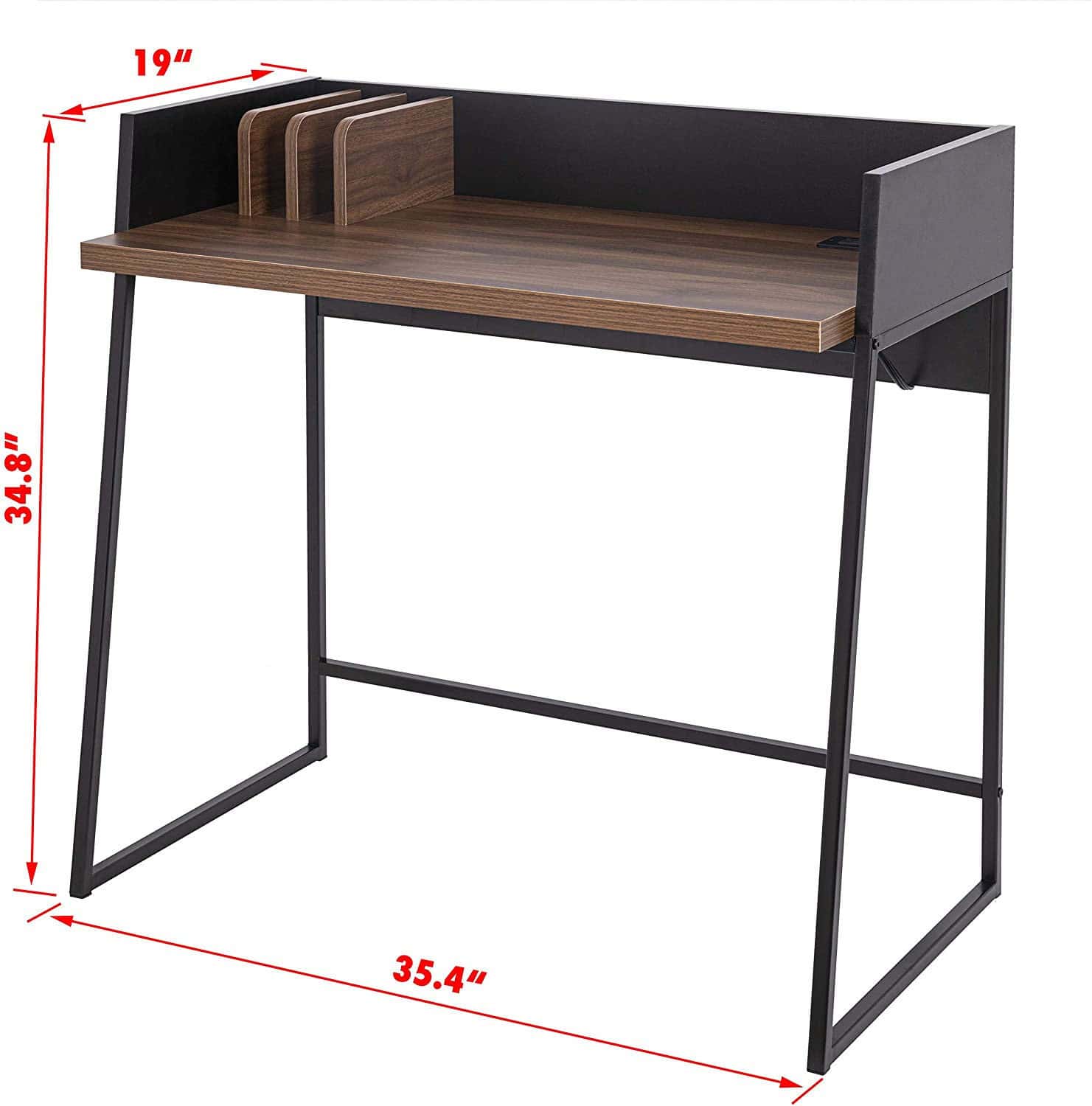 Modern Brown and Black Desk with USB Ports and Storage 5 Modern Brown and Black Desk with USB Ports and Storage - Image 5