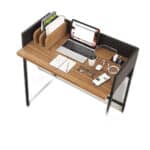 Modern Brown and Black Desk with USB Ports and Storage 6 Modern Brown and Black Desk with USB Ports and Storage