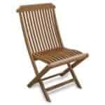 24" Brown Teak Indoor Outdoor Folding Deck Chair