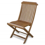 24" Brown Teak Indoor Outdoor Folding Deck Chair