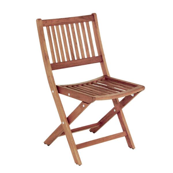 24" Brown Teak Folding Indoor Outdoor Deck Chair