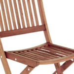 24" Brown Teak Folding Indoor Outdoor Deck Chair