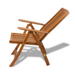 27" Teak Folding Reclining Indoor Outdoor Arm Chair