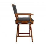 23" Black and Natural Wood Director Chair with Black Cushion