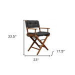 23" Black and Natural Wood Director Chair with Black Cushion