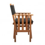 20" Black and Natural Wood Director Chair with Cushion